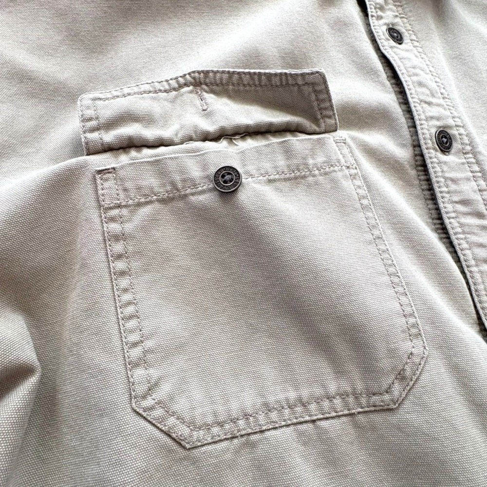 Levi's Men XL Canvas Fleece Lined Shirt Jacket Tan Beige Plaid Heavyweight Layer - Picture 4 of 13